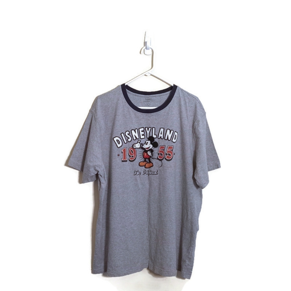 Walt Disney World Disneyland Mickey Mouse Men Gray Tee Shirt Sz 2XL